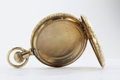 Antique Victorian 14K Gold Hand Chased Bird Pendant Locket Watch Case - Queen May