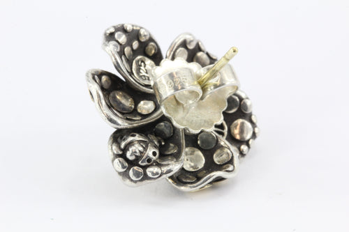 John Hardy 18K Gold Sterling Silver Pearl Flower Earrings - Queen May