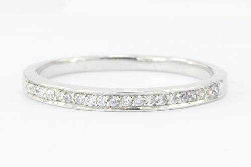 14K White Gold Half Eternity Diamond .15 ctw Band Ring Size 6.75 - Queen May