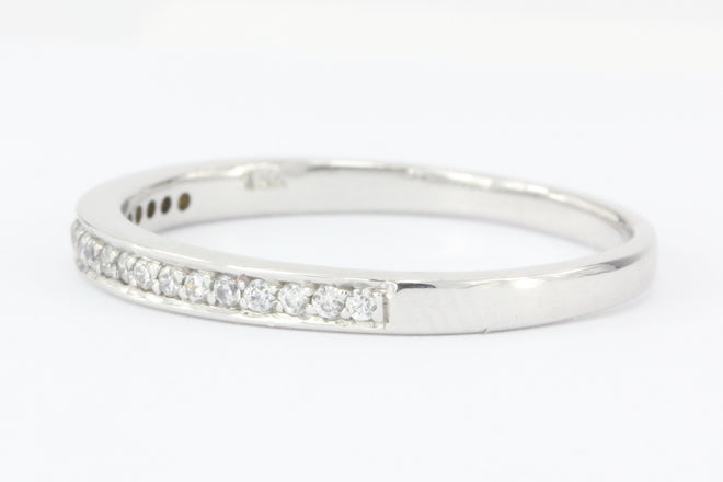 14K White Gold Half Eternity Diamond .15 ctw Band Ring Size 6.75 - Queen May