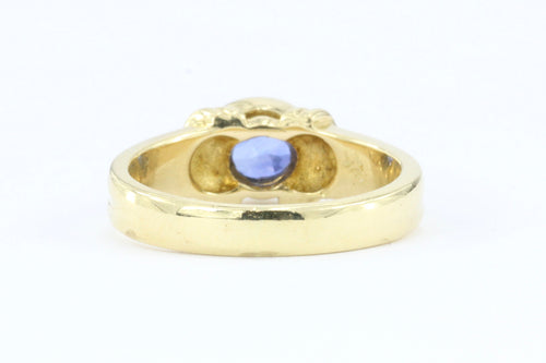18k Gold .75 Carat Blue Sapphire Ring Band - Queen May