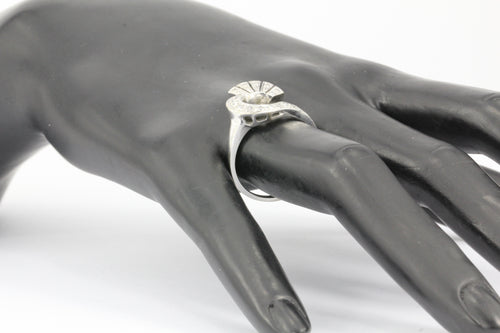 Retro 14K White Gold Diamond Ring Enhancer Jacket c.1950 - Queen May