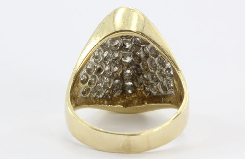 Vintage Modernist 2 CTW Diamond Cluster 14K Gold Ring - Queen May