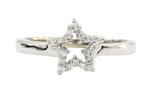 Roberto Coin 18K White Gold Diamond Star Ring size 6.5 - Queen May