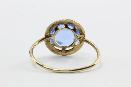 Antique Edwardian Periwinkle Paste 10K Gold Conversion Ring - Queen May