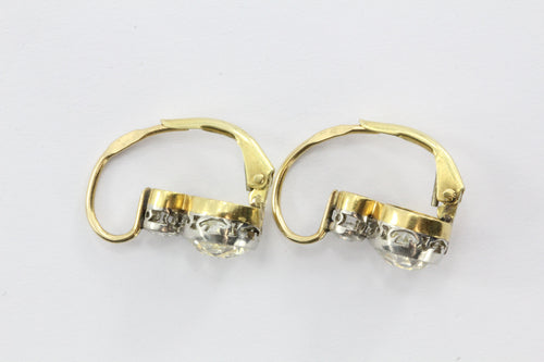 Edwardian Czarist Russian Empire 2.5ctw Diamond 18k Gold & Platinum Earrings - Queen May