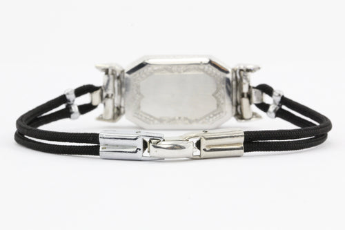 Platinum Art Deco Diamond Onyx Watch Conversion Bracelet - Queen May