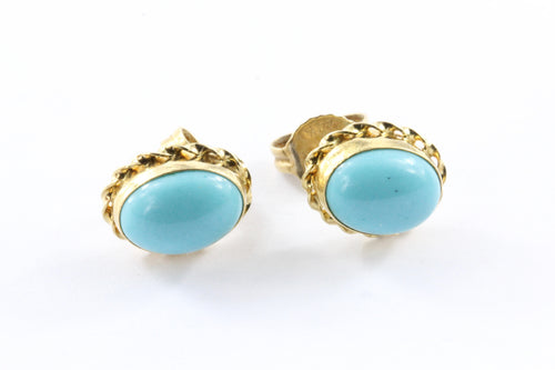 Vintage 14K Gold Persian Turquoise Earring Studs – QUEEN MAY