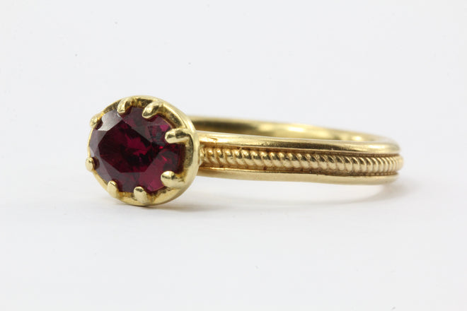 18K Gold Red Rubellite Tourmaline Ring 1.15 CTW - Queen May