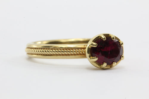 18K Gold Red Rubellite Tourmaline Ring 1.15 CTW - Queen May