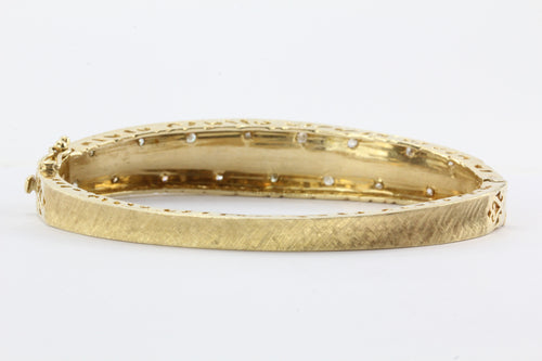 Retro 1950's 14K Gold Diamond Star Bangle Bracelet - Queen May