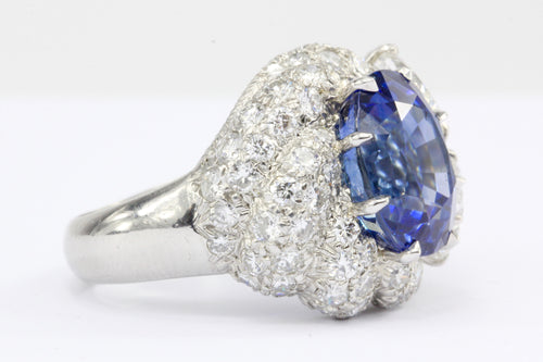 David Webb 7.93ct Sapphire & 4.25 Carat Diamond Platinum Ring - Queen May