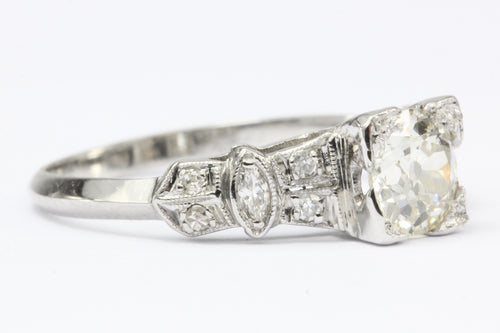 Art Deco Platinum Old European Cut Diamond Engagement Ring c.1920 - Queen May