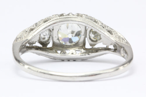 Art Deco Platinum Old European Cut Diamond Engagement Ring By William B Ogush - Queen May