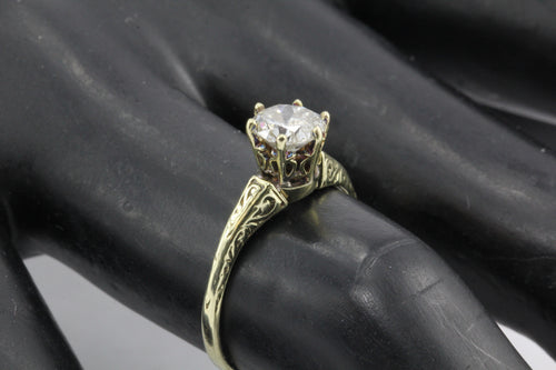 Victorian 14K Gold Old European Cut Diamond Engagement Ring c.1890 - Queen May