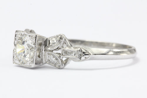 Art Deco Platinum Old European Cut Diamond Engagement Ring c.1930's - Queen May