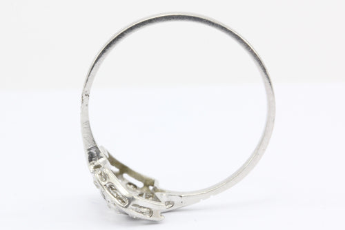 Art Deco Platinum Old European Cut Diamond Shield Engagement Ring - Queen May