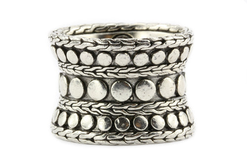 John Hardy Sterling Silver Wide Dot Band - Queen May