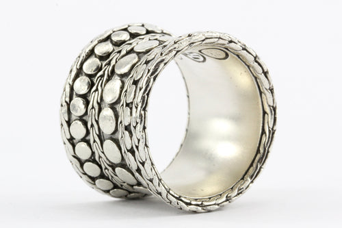 John Hardy Sterling Silver Wide Dot Band - Queen May