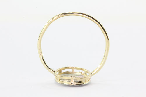 Antique 14K Gold & Platinum Diamond Conversion Ring - Queen May