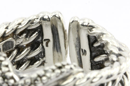 David Yurman Sterling Silver Diamond X Crossover Ring - Queen May