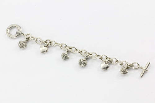 Lagos Caviar Sterling Silver Heart Charm Bracelet - Queen May