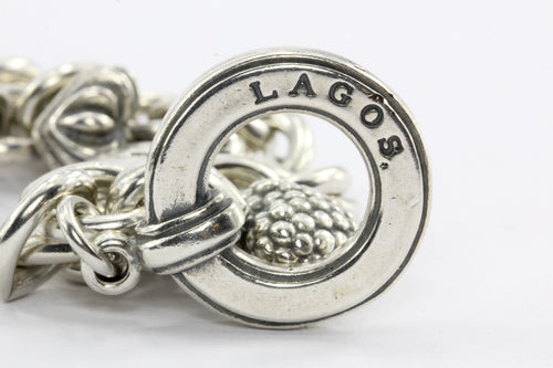 Lagos Caviar Sterling Silver Heart Charm Bracelet - Queen May