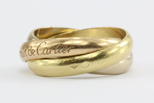 Cartier Must de 18K Gold Trinity Ring Band Size 6 - Queen May