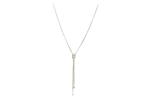 David Yurman Sterling Silver Diamond Lariat Knot Necklace - Queen May