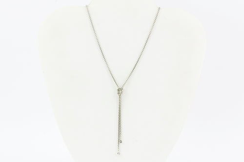 David Yurman Sterling Silver Diamond Lariat Knot Necklace - Queen May