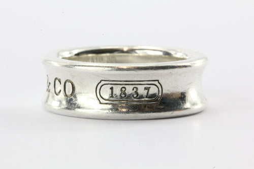 Tiffany & Co Sterling Silver 1837 Concave Band Ring Size 6 - Queen May