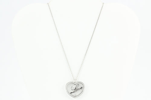 Chopard 18k White Gold Floating Diamond Happy Love Heart Pendant Necklace - Queen May