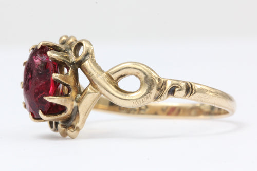 Victorian Ostby & Barton 10K Gold Red Paste Ring c.1890 - Queen May