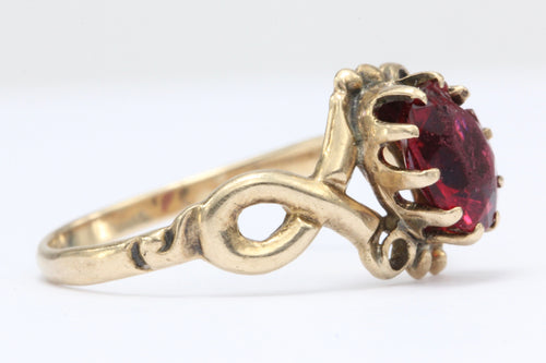 Victorian Ostby & Barton 10K Gold Red Paste Ring c.1890 - Queen May