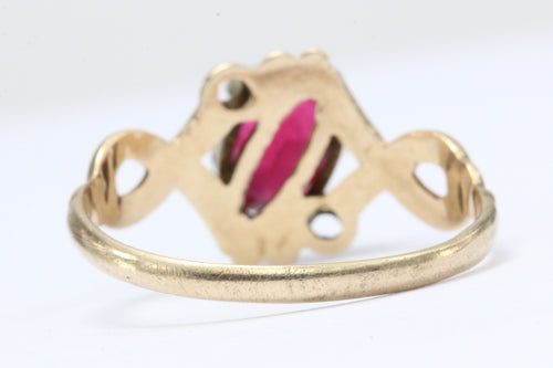 Victorian Ostby & Barton 10K Gold Red Paste Ring c.1890 - Queen May