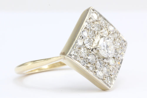 Retro 14K Gold Diamond Ring c.1950's - Queen May