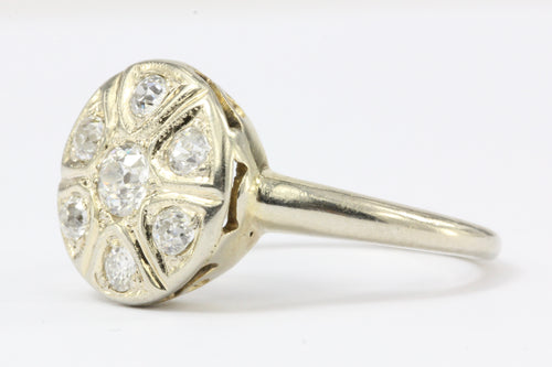 Art Deco 14K Gold Old European Cut Diamond Engagement Ring c. 1920's - Queen May