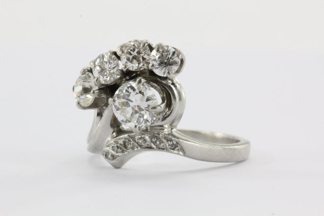 Vintage Art Deco Platinum 2 ctw Diamond Ring by Byard Brogan of Philadelphia - Queen May