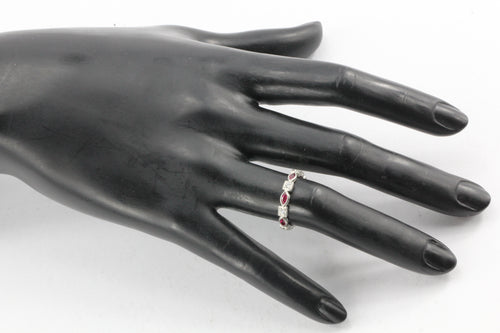 Platinum Diamond and Ruby Eternity Band - Queen May