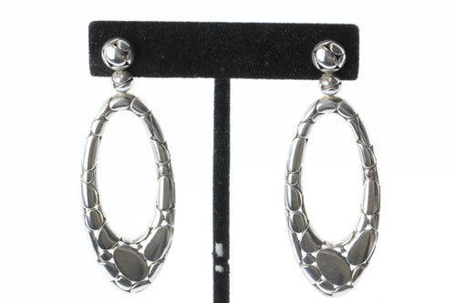 John Hardy Sterling Silver Kali Pebble Oval Drop Earrings QUEEN MAY