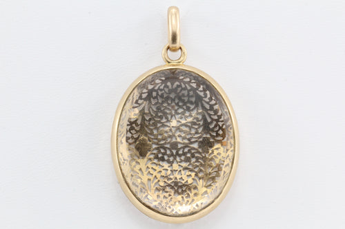 French Belle Epoque 18K Rose Gold Openwork Rock Crystal Locket c.1880's - Queen May