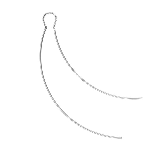 14K Yellow or White Gold Curved Wire Threader Earrings - Queen May