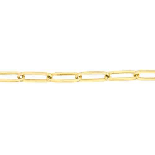 14K Yellow Gold Heart Charm Paperclip Bracelet - Queen May