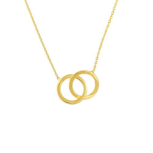 14K Yellow Gold Interlocking Circles Pendant Necklace - Queen May