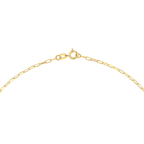 14K Yellow Gold Heart Pendant Paperclip Chain Necklace - Queen May