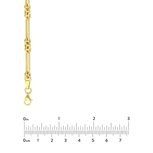 14K Yellow Gold Fancy Rounded Paperclip Link Chain Necklace - Queen May