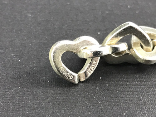 Tiffany & Co Sterling Silver & 18K Gold Heart Link Bracelet 7.5 – QUEEN MAY