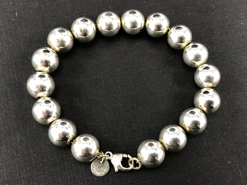 Tiffany & Co Sterling Silver 10mm Ball Bracelet 7.25" - Queen May