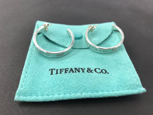 Tiffany & Co Sterling Silver 1837 Collection Hoop Earrings - Queen May