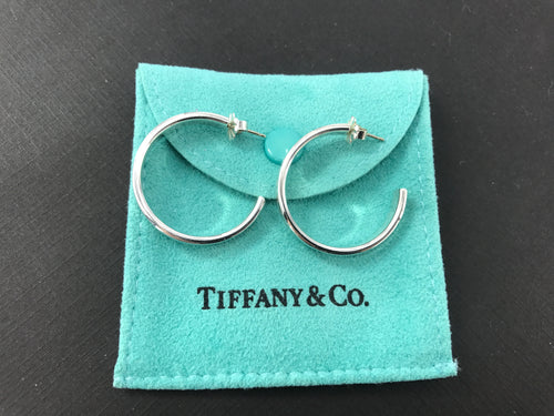 Tiffany & Co Sterling Silver 1837 Collection Hoop Earrings - Queen May